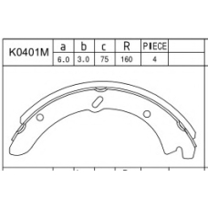 K0401M ASIMCO Комплект тормозных колодок