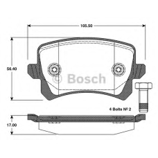 0 986 TB3 125 BOSCH Комплект тормозных колодок, дисковый тормоз