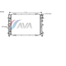 FD2346 AVA Радиатор, охлаждение двигателя