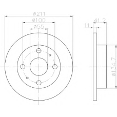 8DD 355 107-291 HELLA Тормозной диск