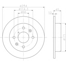 8DD 355 100-781 HELLA Тормозной диск