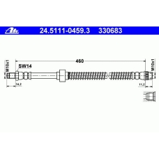 24.5111-0459.3 ATE Тормозной шланг