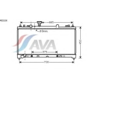 MZ2220 AVA Радиатор, охлаждение двигателя