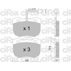 822-177-0 CIFAM Комплект тормозных колодок, дисковый тормоз