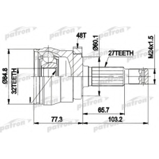 PCV9102 PATRON Шарнирный комплект, приводной вал