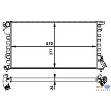 8MK 376 717-631 HELLA Радиатор, охлаждение двигателя