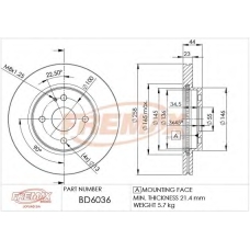 BD-6036 FREMAX Тормозной диск