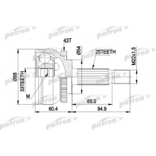 PCV3416 PATRON Шарнирный комплект, приводной вал