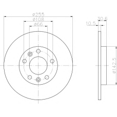8DD 355 105-281 HELLA PAGID Тормозной диск