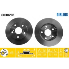 6030281 GIRLING Тормозной диск