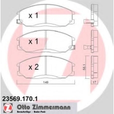23569.170.1 ZIMMERMANN Комплект тормозных колодок, дисковый тормоз