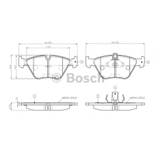 0 986 TB2 598 BOSCH Комплект тормозных колодок, дисковый тормоз