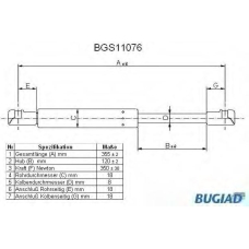BGS11076 BUGIAD Газовая пружина, капот