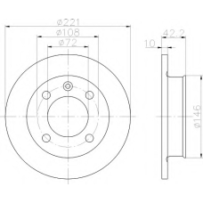 8DD 355 100-171 HELLA Тормозной диск