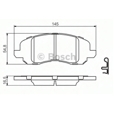 0 986 494 575 BOSCH Комплект тормозных колодок, дисковый тормоз