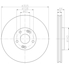 8DD 355 108-461 HELLA PAGID Тормозной диск