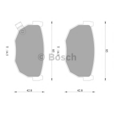 0 986 AB2 451 BOSCH Комплект тормозных колодок, дисковый тормоз