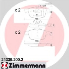 24339.200.2 ZIMMERMANN Комплект тормозных колодок, дисковый тормоз
