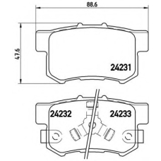 P 28 051 BREMBO Комплект тормозных колодок, дисковый тормоз