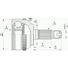 CVJ5512.10 OPEN PARTS Шарнирный комплект, приводной вал