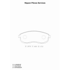 N360N44 NPS Комплект тормозных колодок, дисковый тормоз