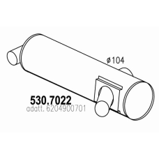 530.7022 ASSO Средний / конечный глушитель ОГ
