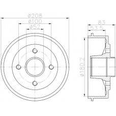 8DT 355 302-231 HELLA Тормозной барабан