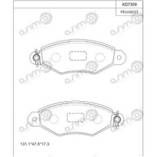 KD7309 ASIMCO Комплект тормозных колодок, дисковый тормоз