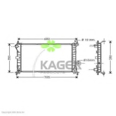 31-0357 KAGER Радиатор, охлаждение двигателя