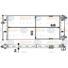 8MK 376 713-734 HELLA Радиатор, охлаждение двигателя