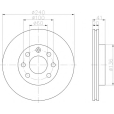 8DD 355 108-321 HELLA Тормозной диск