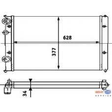 8MK 376 714-441 HELLA Радиатор, охлаждение двигателя