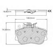 F 03B 150 251 BOSCH Комплект тормозных колодок, дисковый тормоз