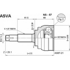 NS-57 ASVA Шарнирный комплект, приводной вал