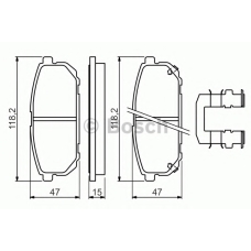 0 986 494 590 BOSCH Комплект тормозных колодок, дисковый тормоз