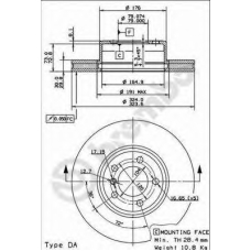 09.9166.11 BREMBO Тормозной диск