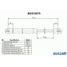 BGS10075 BUGIAD Газовая пружина, крышка багажник