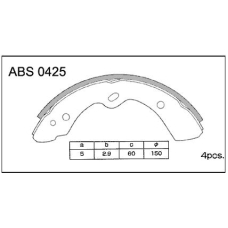 ABS0425 Allied Nippon Колодки барабанные