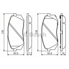0 986 494 559 BOSCH Комплект тормозных колодок, дисковый тормоз