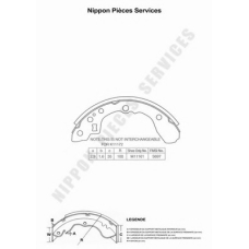K350A01 NPS Комплект тормозных колодок