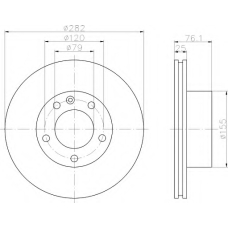 8DD 355 100-671 HELLA Тормозной диск