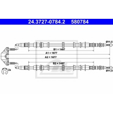 24.3727-0784.2 ATE Трос, стояночная тормозная система