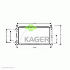31-0050 KAGER Радиатор, охлаждение двигателя