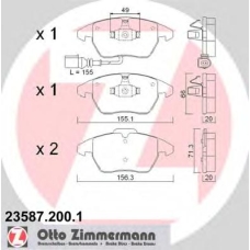 23587.200.1 ZIMMERMANN Комплект тормозных колодок, дисковый тормоз