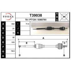 T39038 EAI Приводной вал