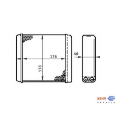 8FH 351 312-091 HELLA Теплообменник, отопление салона