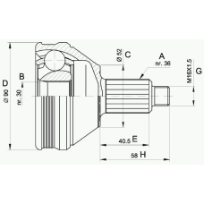 CVJ5434.10 OPEN PARTS Шарнирный комплект, приводной вал