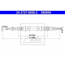 24.3727-0006.2 ATE Трос, стояночная тормозная система