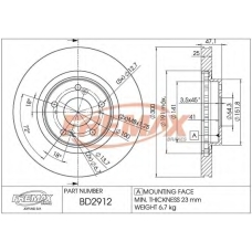 BD-2912 FREMAX Тормозной диск