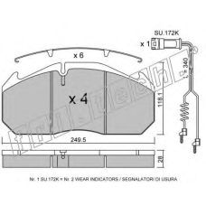 602.1W fri.tech. Комплект тормозных колодок, дисковый тормоз